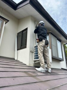 エアコン工事　交換取付け工事　松島町　エアコンが古く季節前に新しい物を取り付けてほしい。